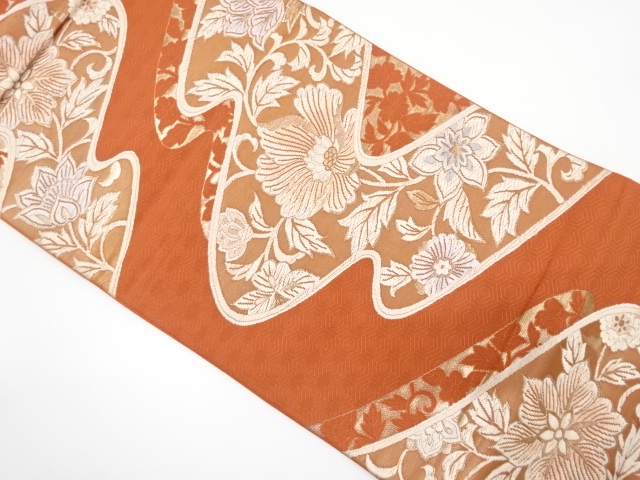 JAPANESE FUKURO OBI / WOVEN CHINESE FLOWER